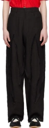 Strongthe Black Reversed Spiky Trousers In Black