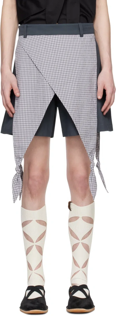 Strongthe Navy Drops Shorts In Navy/checked