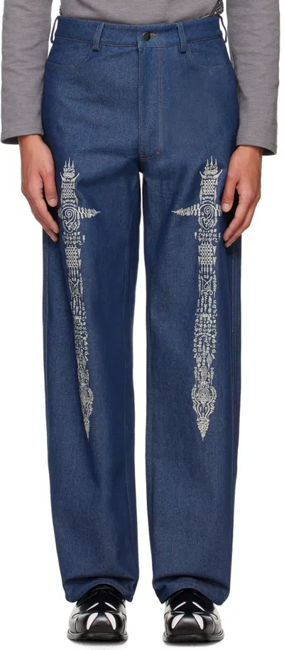 Strongthe Navy Sword Jeans In Indigo