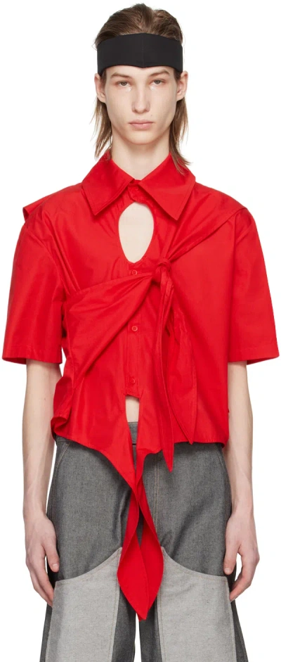 Strongthe Red Crossed Shirt