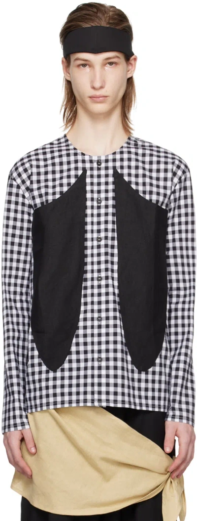 Strongthe Ssense Exclusive Black & White Wasp Shirt In Checked/black