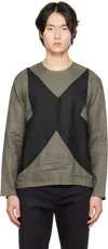 Strongthe Ssense Exclusive Green Paneled Baby Long Sleeve T-shirt In Black