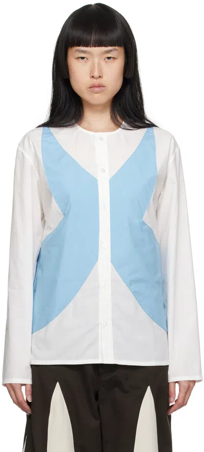 Strongthe White & Blue Baby Long Sleeve T-shirt In White/ Blue
