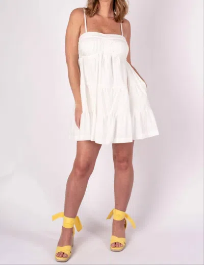 Strut & Bolt All The Time Tiered Mini Dress In Off White