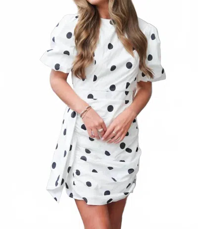 Strut & Bolt Ashley Polka Dot Dress In Black/white