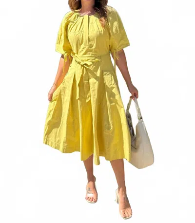 Strut & Bolt Blakely Short Sleeve Midi Dress In Chartreuse In Yellow