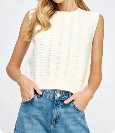Strut & Bolt Breezy Knit Textured Top In Cream In White