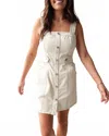 Strut & Bolt Button Front Denim Dress In Oatmeal In White