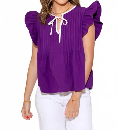 Strut & Bolt Carter Cap Sleeve Top In Purple