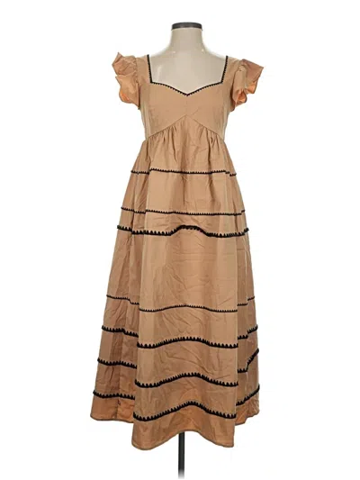 Pre-owned Strut & Bolt Casual Dress In Tan