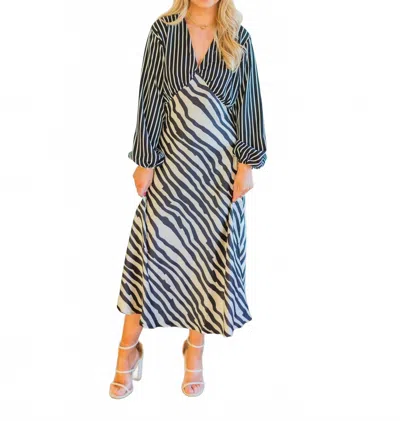 Strut & Bolt Cate Striped Dress In Black