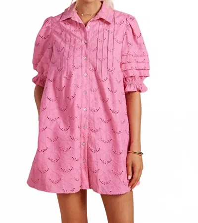 Strut & Bolt Ciara Eyelet Mini Dress In Pink