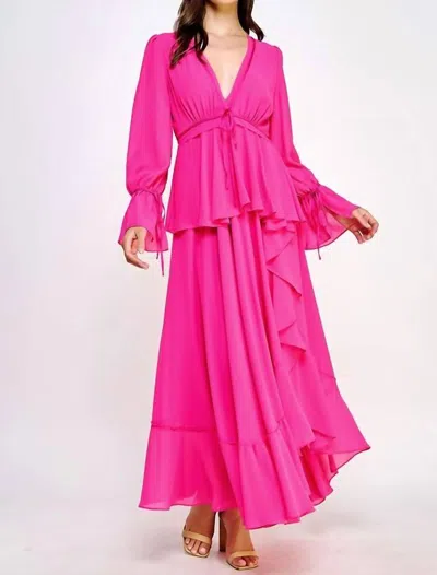 Strut & Bolt Crepe Georgette Maxi Dress In Pink In Black