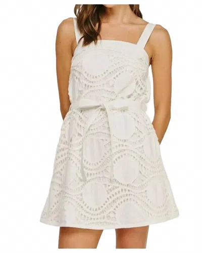 Strut & Bolt Dotted Crochet Mini Dress In White
