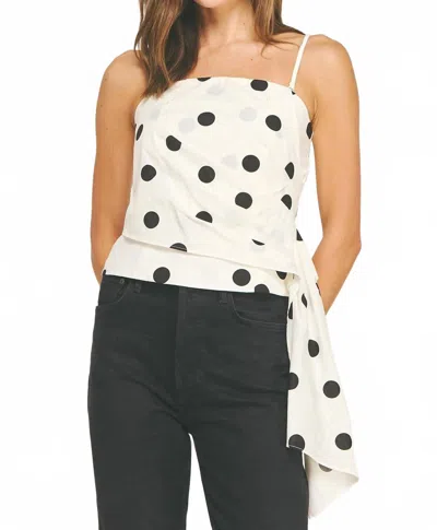 Strut & Bolt Draped Pleat Detail Polka Corset Tube Top In Off White/black