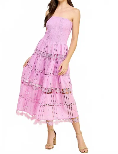 Strut & Bolt Eyelet Lace Tube Dress In Pink