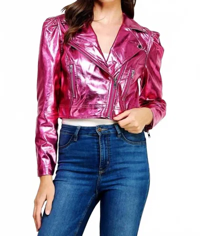 Strut & Bolt Faux Leather Jacket In Pink Metallic In Multi