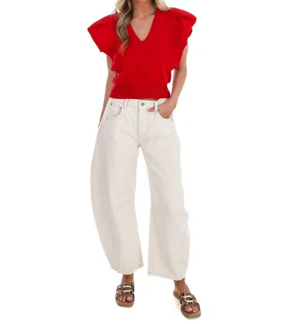 Strut & Bolt Good Days Ahead Knit Top In Red