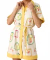 Strut & Bolt Happy Hour Shirt Dress In White/yellow In Yellow