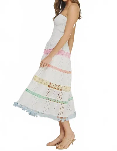 Strut & Bolt Lena Eyelet Midi Dress In Pastels In Multi