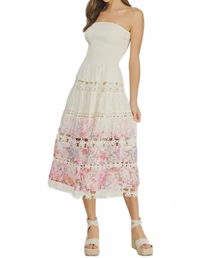 Strut & Bolt Lena Eyelet Midi Dress In Shortcake In Neutral