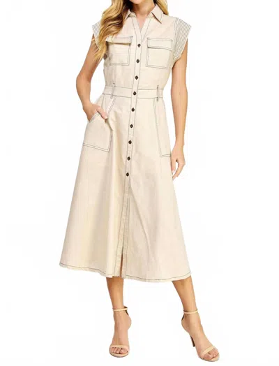 Strut & Bolt Lexi Midi Shirtdress In Linen Color In Neutral