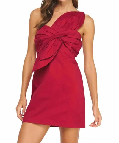 Strut & Bolt Lisa Knotted Flower Dress In Burgundy In Red