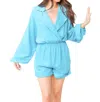 Strut & Bolt Living' For Comfort Romper In Hawaiian Blue In Multi