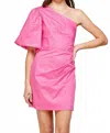 Strut & Bolt London One Shoulder Mini Dress In Pink In Pink