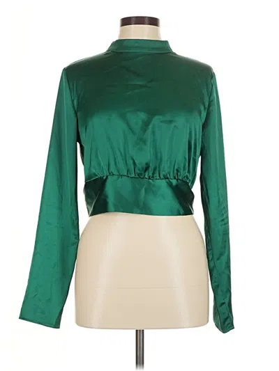 Pre-owned Strut & Bolt Long Sleeve Blouse In Green
