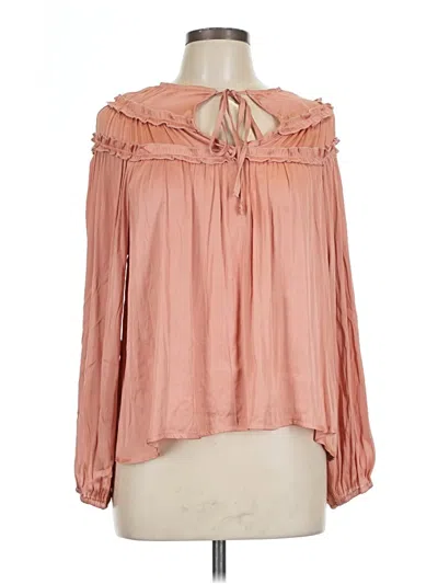 Pre-owned Strut & Bolt Long Sleeve Blouse In Pink