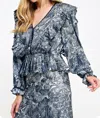 Strut & Bolt Marni Top In Blue / White In Blue
