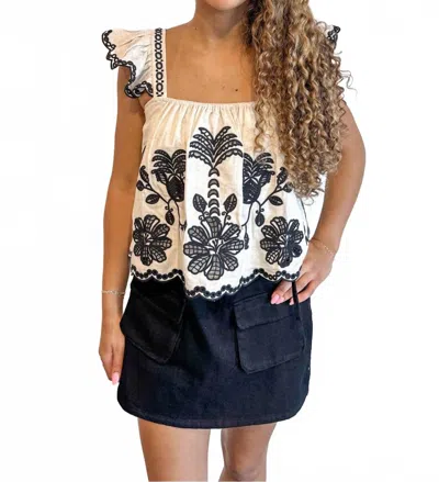 Strut & Bolt Meadow Stitch Top In Ivory In Multi