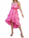 Strut & Bolt Miami Ruffled Midi Dress In Pink In Pink