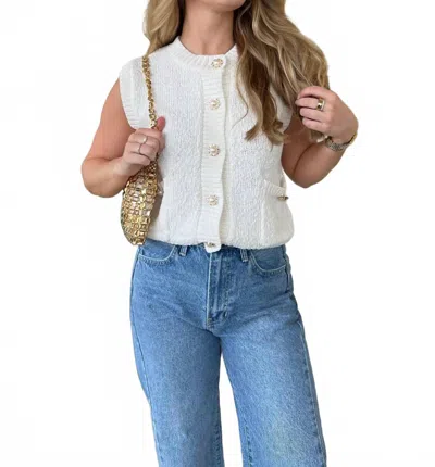Strut & Bolt Millie Button Front Vest In White