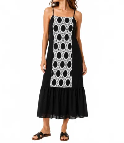 Strut & Bolt Milly Crochet Velvet Long Dress In Black
