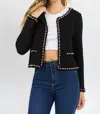 Strut & Bolt Mollie Pearl Jacket In Black In Black