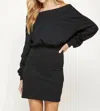 Strut & Bolt Off Shoulder Sweatshirt Dress In Black