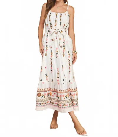 Strut & Bolt Owen Embroidered Maxi Dress In White/multi