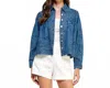 Strut & Bolt Paisley Pintuck Denim Jacket In Blue In Blue