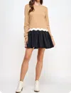 Strut & Bolt Penny Colorblock Ricrac Mini Dress In Tan Multi In Brown