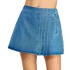 Strut & Bolt Pin-tuck Denim Skort In Light Denim