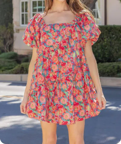 Strut & Bolt Poppy Asymmetric Floral Sundress In Pink