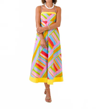 Strut & Bolt Rainbow Row Midi Dress In Multi