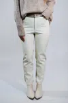 Strut & Bolt Rebel Charm Split Leather Pants In Cream/mocha In Multi