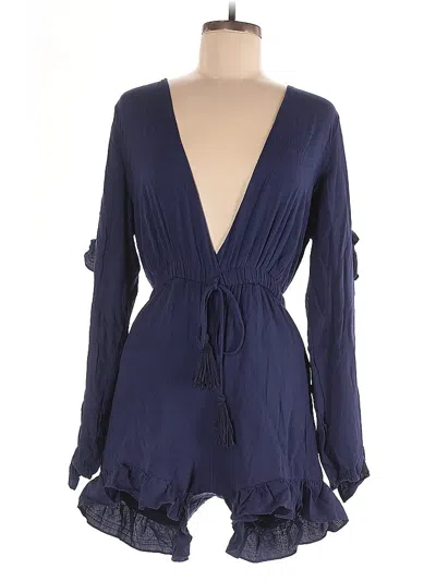 Pre-owned Strut & Bolt Romper In Blue