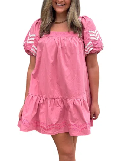 Strut & Bolt Rose Mosaic Mini Dress In Pink