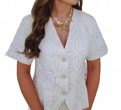 Strut & Bolt Rowan Eyelet Top In Cream In White