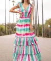 Strut & Bolt Ruffled Colorful Maxi Dress In Multi