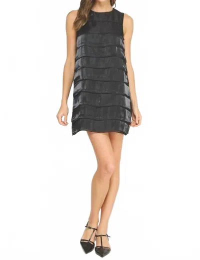 Strut & Bolt Mariana Tiered Mini Dress In Black